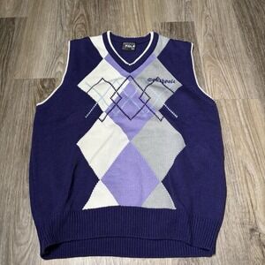 Vintage Southpole Sweater Vest‎ Mens Size XL Purple Argyle Pullover Y2K Preppy